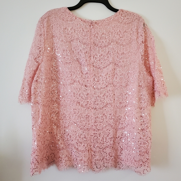 🌹Isaac Mizrahi Pink Sequin Top - Picture 2 of 8